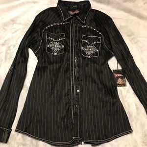 Roar Sparkly Button Up